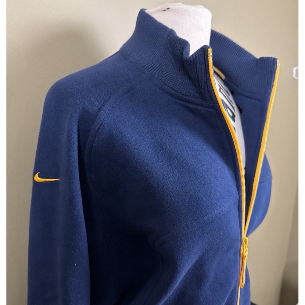 VINTAGE Y2K NIKE TEAM WVU WEST VIRGINIA FULL ZIP SWEATSHIRT FLEECE WOMENS M NWOT - Picture 4 of 13
